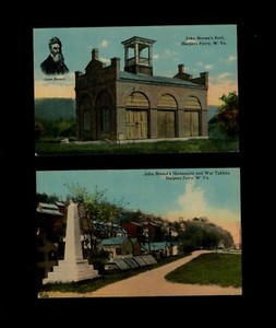 TWO ca.1905 John Brown Harper's Ferry, West Virginia Cards, unused, choice cond.