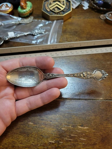 Vintage Federal Building Chicago Sterling Souvenir Spoon Cover