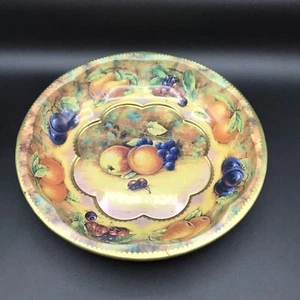 Vintage 1971 Daher verzierte Ware runde Zinn Obstschale Tablett Made England 10,25" - Bild 1 von 9