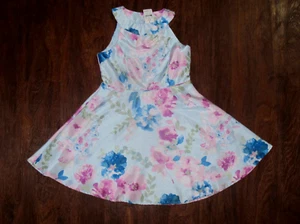 Zenzi Blue Floral Sleeveless Dress Girls Size M (7/8) Halter Back NWT - Picture 1 of 6