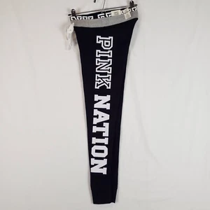 Leggings Campus Victorias Secret ROSA Nation Logo X-Small Nero Nuovi Con Difetti - Foto 1 di 9