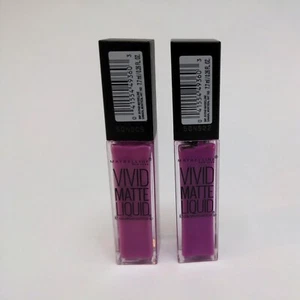 2X Maybelline NY Color Sensational Vivid Matte Liquid Lipstick 42 Orchid Shock - Picture 1 of 6