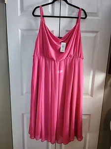 TORRID Pink Dress Women's Plus Size 2 / 2 X / 18-20 PLEATED CHIFFON GIN FIZZ NWT - Picture 1 of 14