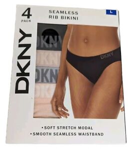 DKNY Women's L 4 Pack Seamless Rib Bikini