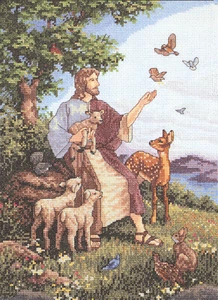 Cross Stitch Kit ~ Janlynn Jesus with Animals #008-1813 - Picture 1 of 3
