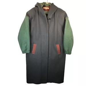 Vintage Donnybrook Long Women's Hooded Wool Coat Size 18 Union Made In USA - Picture 1 of 7