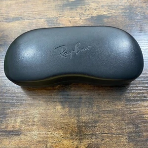 Ray Ban Case For Eyeglasses Sunglasses Black Leather Like Clamshell Case-361 - Picture 1 of 7