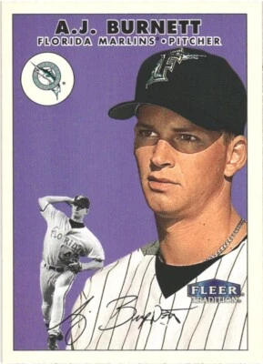 Fleer Tradition #176 A.J. 2000 Tarjeta de béisbol Burnett Florida Marlins Foto 1 de 2