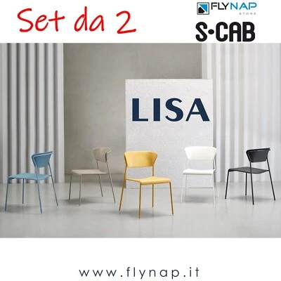 SCAB DESIGN SET da 2 SEDIE SEDIA CASA BAR LIVING PRANZO LISA TECNOPOLIMERO - Immagine 1 di 4