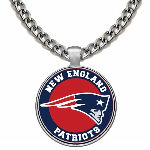 New England Patriots Mens 24" Large Stainless Chain Pendant Necklace D5 Cover