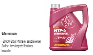 4 Litro Original MANNOL Aceite Motor MTF-4 Aceite Lubricante 75W-80 Gear Oil - Imagen 1 de 1