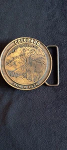 COLORADO STATE BIGHORN BELT BUCKLE VINTAGE RARE LEWIS BUCKLE CO 1974 USA! - Picture 1 of 4