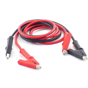1M Double-ended Crocodile Alligator Clip Electrical Test Lead Cable Wire Moulded - Picture 1 of 10