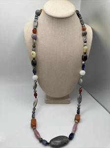 Mine Finds By Jay King Sterling Silver Multi Gemstone 36” Necklace - Picture 1 of 7