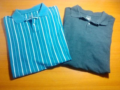 Harbor Bay Camisas Polo Talla XLT Lote de 2 Rayas Sólidas Manga Corta Algodón Para Hombre Foto 1 de 4