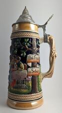 Antique large German Beer Stein; made in West Germany; beautiful craftsmanship