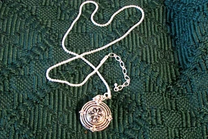 necklace w/1" diameter pendant w/sm rhinestones? (7 - Picture 1 of 3