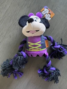 DISNEY FETCH HALLOWEEN MINNIE MOUSE 12" Cuerda - Chirrido Perro/Cachorro Juguete Nuevo con Etiquetas - Imagen 1 de 4