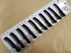 10x Ladies Black Comb Shaped Hair Slides Clamps Barrette Snap Clips UK Seller - Picture 1 of 4
