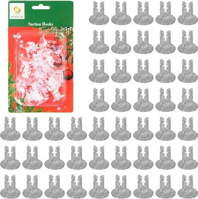 SHATCHI 50pcs Window Suction Hook Clips With Slot Christmas Rope String Lights Decor