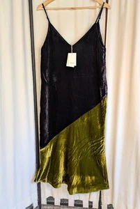 NWT FRNCH Paris Midi Dress Size Large Velvet Color Block Cocktail List: $128 - Picture 1 of 11