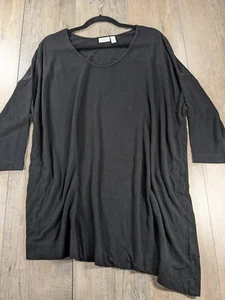 LOGO Lori Goldstein Tunika Oberteil Damen XL schwarz asymmetrisch Taschen Langarm - Bild 1 von 10