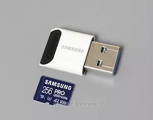 Saumsung PRO Ultimate 256GB microSDXC with USB 3.0 Reader MB-MY256SB/AM - Picture 1 of 3