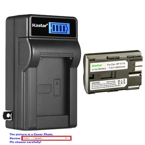 Kastar Battery LCD Wall Charger for BP-511 BP-511A & Canon DM-FVM1 FVM1 DM-FVM10 - Picture 1 of 11