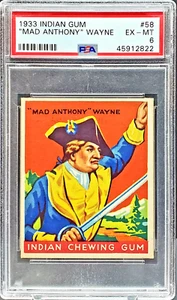 1933 R73 Goudey Indian Gum Card - #58 - "MAD ANTHONY" WAYNE - Series 96 - PSA 6 - Picture 1 of 2