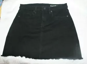 BlankNYC Fray Hem Mini Skirt Women's Size 25 Black Denim - Picture 1 of 5