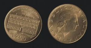 200 LIRE 1990 STAATSRAT - ITALIEN FDC/UNC FIOR DI CONIO - Bild 1 von 1