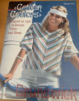Vintage 1983 Brunswick Cotton Coolers Sweaters to Knit Booklet Brunswick Vol 832 - Image 1 of 4
