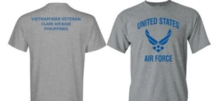 CLARK AIR BASE*PHILIPPINES *VIETNAM *2-SIDED SHIRT*VINYL*OFFICIALLY LICENSED - Picture 1 of 5