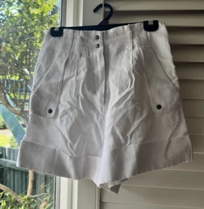 Witchery White Linen Blend Shorts Size 6 Brand New S XS - Picture 1 of 14