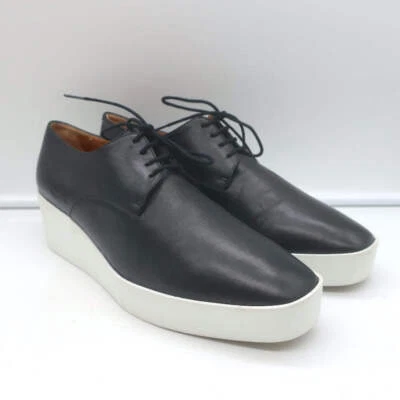 Оксфорды на платформе на танкетке Robert Clergerie Lindsey черные кожаные размер 41 - Изображение 1 из 4