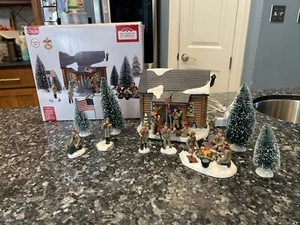 Holiday Time Boy Scouts Of America Village Log Cabin Christmas Campfire Lighted - Picture 1 of 8