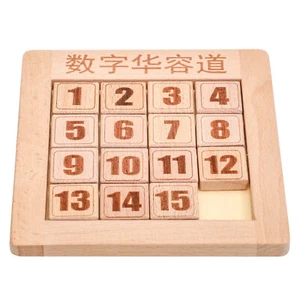 Wood Digital Huarong Road Sliding Puzzle Educational Toys Kids Jigsaw Brain Game - Picture 1 of 13