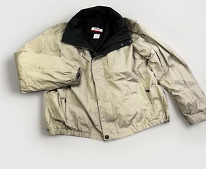 IZOD PerformX Jacket Men XXL Tan Windbreaker Hooded Fleece Lined Outdoor Coat - Picture 1 of 23