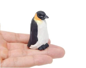 Penguin Wood Handmade Figurine Statue Small Art Sculpture Decor Miniature Arctic - Picture 1 of 8