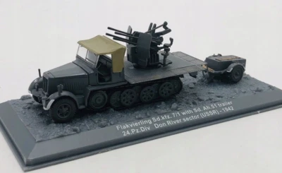 Flakvierling Sd.Kfz. 7/1 with Sd. Ah.51 trailer 1942 1/72 Eaglemoss - Image 1 of 3