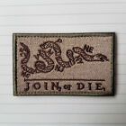 JOIN OR DIE SUBDUED MILITRAY TACTICAL HOOK PATCH EMBROIDERED DESERT TAN
