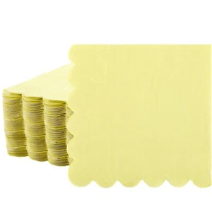 100 Pcs Scalloped Cocktail Napkins Thick Paper Napkins Disposable Party Napki... - Picture 1 of 6