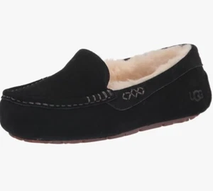 Zapatilla UGG Ansley para mujer de gamuza/lana resistente al agua TALLA 8D negra nueva con caja - Imagen 1 de 4