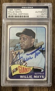 Willie Mays Signed 1965 Topps #250 (PSA/DNA) - Bild 1 von 2