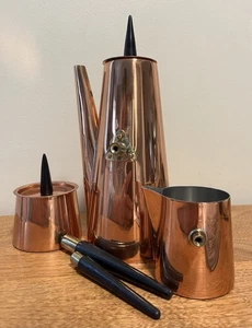 Set caffettiera vintage Mid-Century MCM moderna rame Douro PORTOGALLO NUOVO - Foto 1 di 11