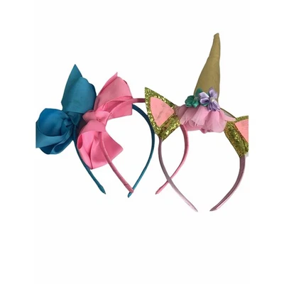 Lote de 3 diademas unicornio rosa, azul y dorado para niña’s Foto 1 de 4