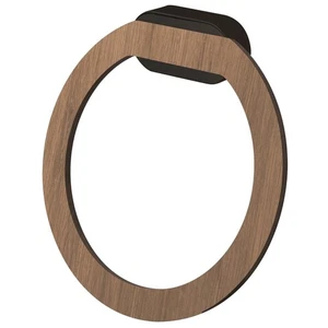 Matt Schwarz/Braun Oval Handtuchhalter Ring Wandmontage - Bild 1 von 2
