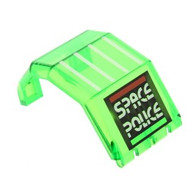 1x Lego Windshield 4x4x4 Transparent Green Police Helicopter 2483pb01