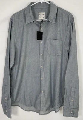 NUEVO CON ETIQUETAS Hombres Joe’s Jeans La Camisa Manga Larga Botón Delantero Gris Rayas - Mediano Foto 1 de 4