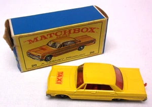 Vintage Matchbox Lesney No 20 Yellow 1964 Chevrolet Taxi - Picture 1 of 6